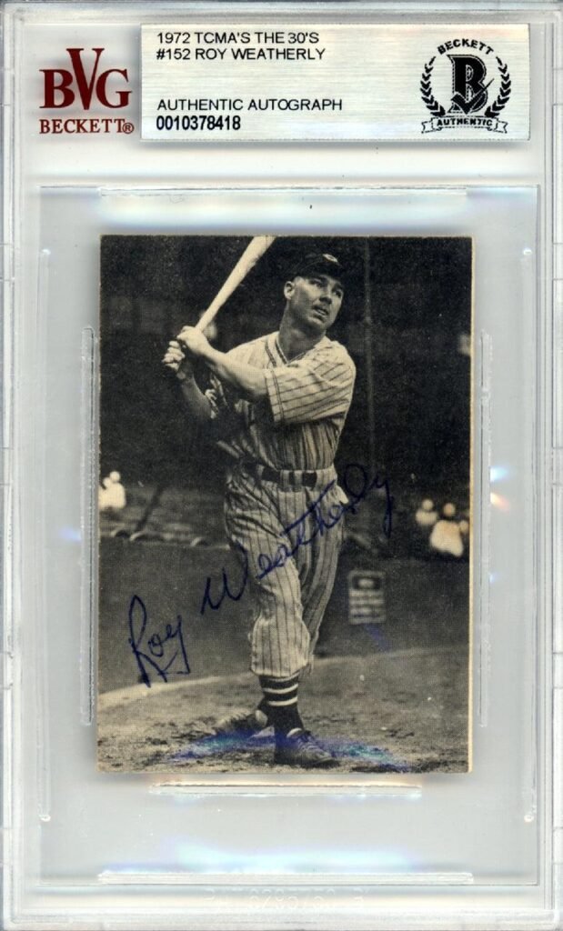 Roy Weatherly Autographed 1972 TCMA Card #152 Cleveland Indians Beckett BAS #10378418