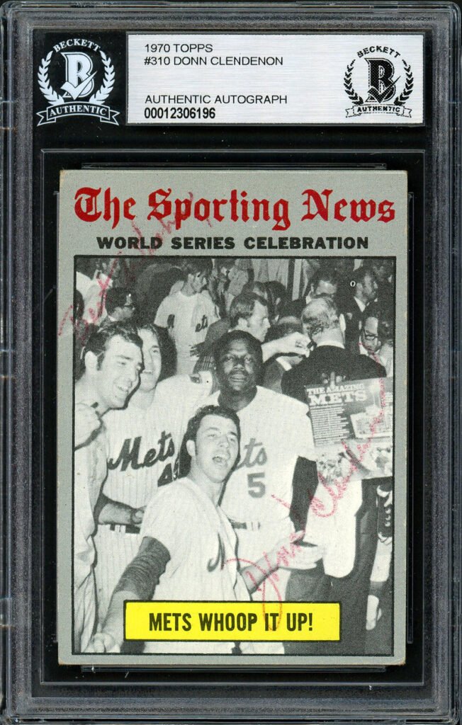 Donn Clendenon Autographed 1970 Topps Card #310 New York Mets "Best Wishes" Beckett BAS #12306196