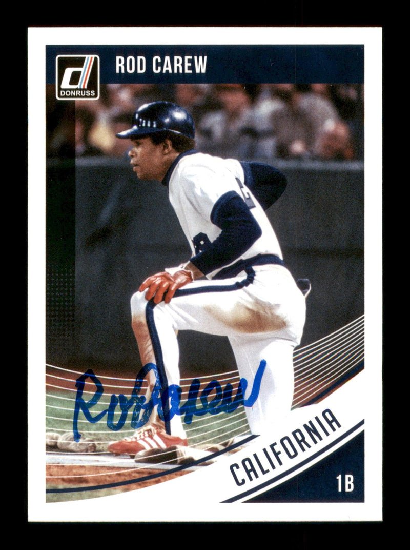 Rod Carew Autographed 2018 Donruss Card #123 Minnesota Twins SKU #186797