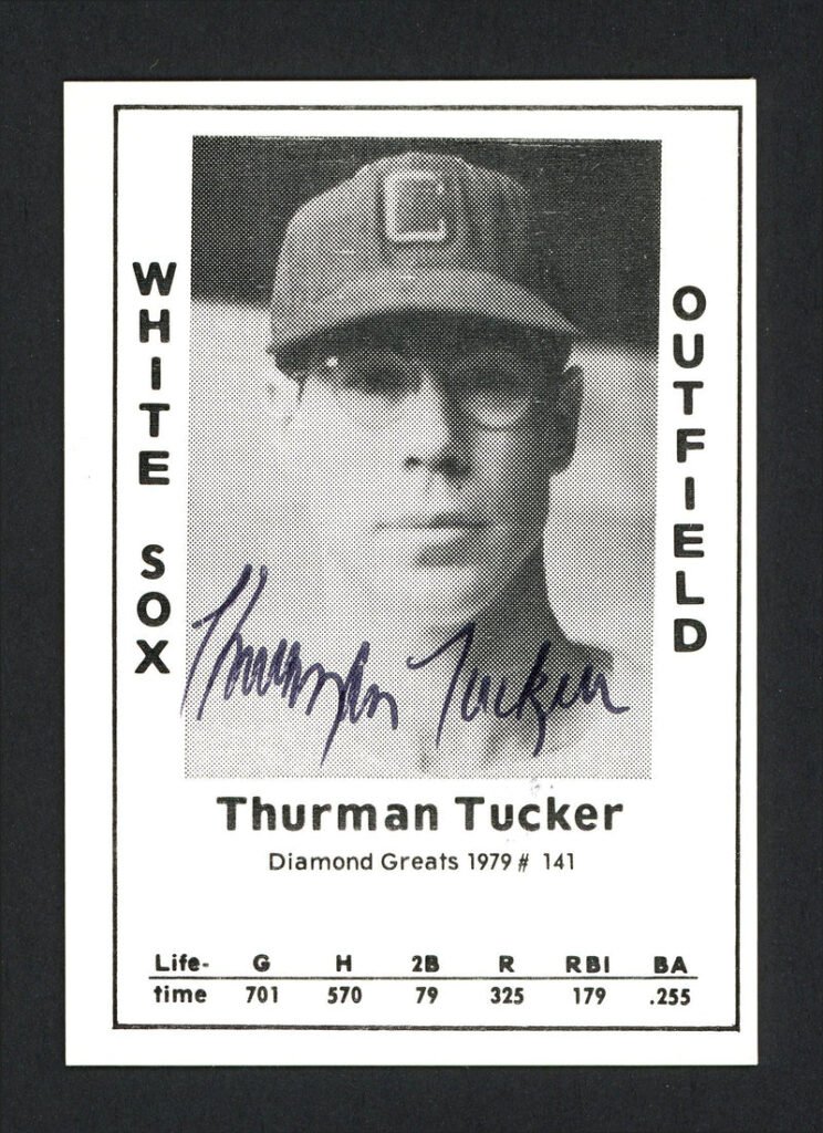 Thurman Tucker Autographed 1979 Diamond Greats Card #141 Chicago White Sox SKU #165629