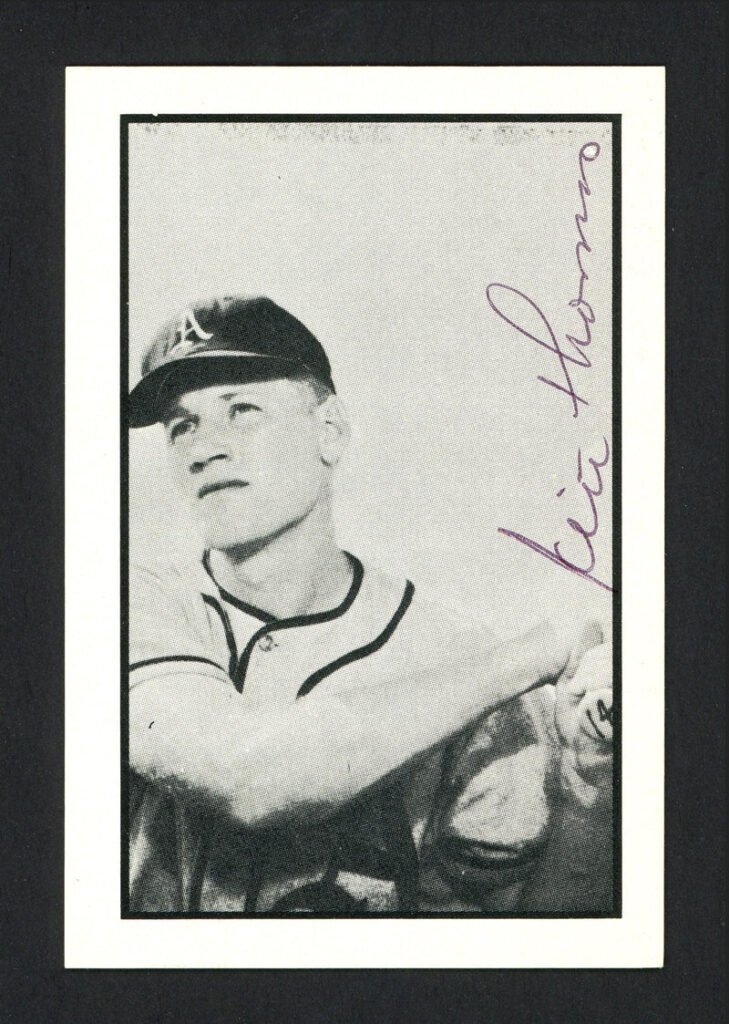 Keith "Kite" Thomas Autographed 1983 CCC 1953 Bowman Reprint Card #62 Philadelphia A's SKU #165632