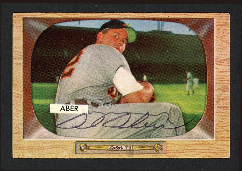 Al Aber Autographed 1955 Bowman Card #24 Detroit Tigers SKU #164177