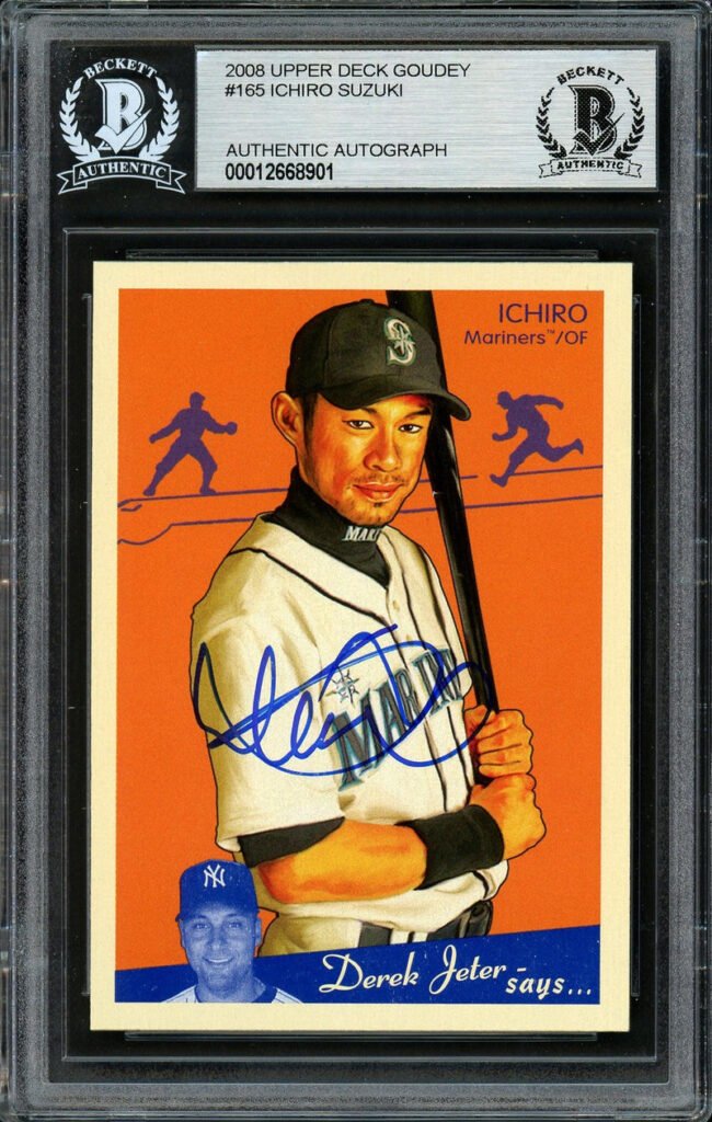 Ichiro Suzuki Autographed 2008 Upper Deck Goudey Card #165 Seattle Mariners Beckett BAS Stock #191301