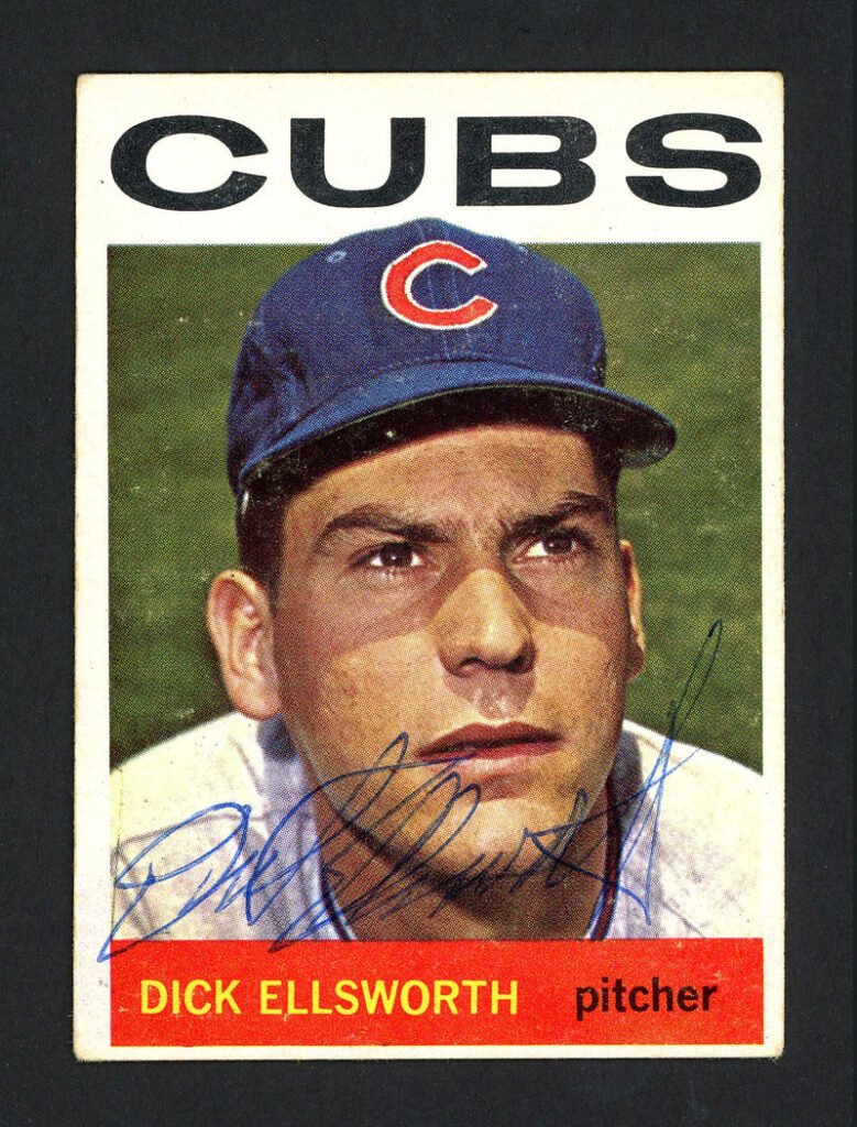 Dick Ellsworth Autographed 1964 Topps Card #220 Chicago Cubs SKU #162068