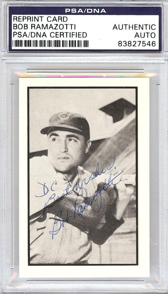 Bob Ramazzotti Autographed 1953 Bowman Reprint Card #41 Chicago Cubs PSA/DNA #83827546
