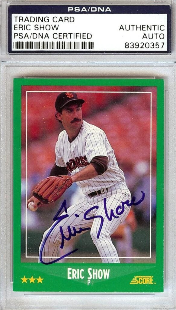 Eric Show Autographed 1988 Score Card #338 San Diego Padres PSA/DNA #83920357