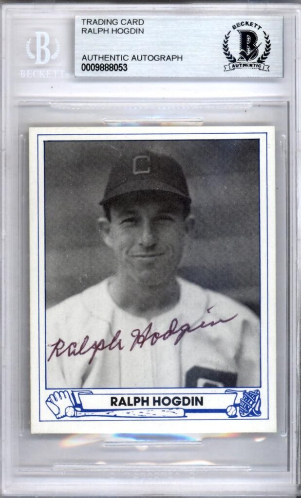 Ralph Hogdin Autographed 1983 1944 Play Ball Reprint Card #17 Chicago White Sox Beckett BAS #9888053