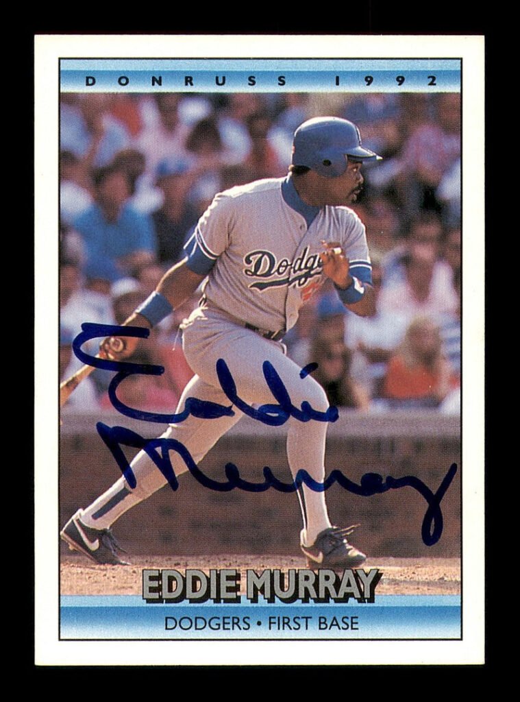 Eddie Murray Autographed 1992 Donruss Card #392 Los Angeles Dodgers SKU #183355