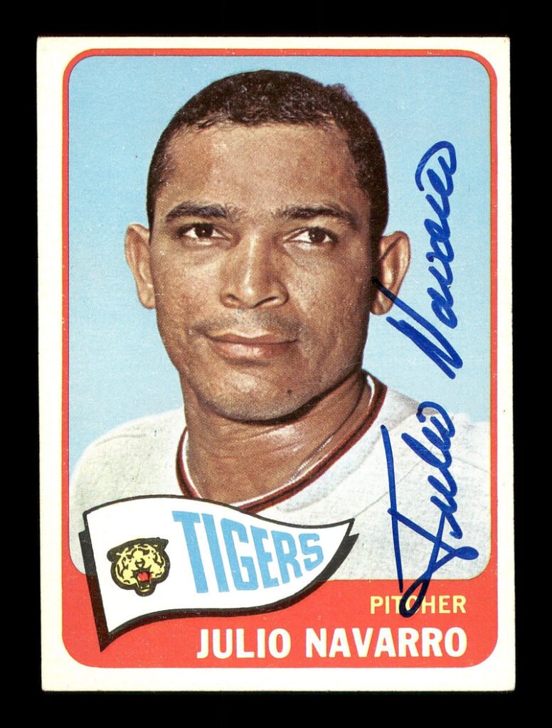 Julio Navarro Autographed 1965 Topps Card #563 Detroit Tigers SKU #170570